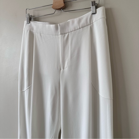 DEREK Lam 10 Crosby-Off White High Rise Stretch Crepe Long Trousers (Size:8) - Picture 7 of 11